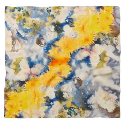 Demuth Yellow And Blue Watercolor Square Silk Scarf