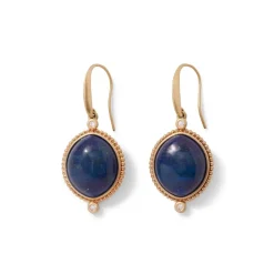 Egyptian Hathor Lapis Drop Earrings