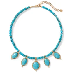 Egyptian Hathor Turquoise Multi-Drop Necklace