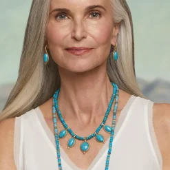 Egyptian Hathor Turquoise Drop Earrings