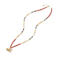 Egyptian New Kingdom Cat Beaded Pendant Necklace