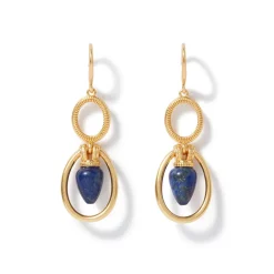 Etruscan Lapis Double-Drop Earrings