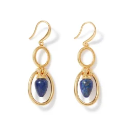 Etruscan Lapis Double-Drop Earrings