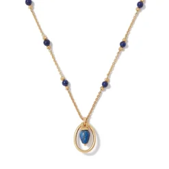 Etruscan Lapis Pendant Necklace