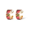 Favrile Tulip Enamel Hoop Earrings