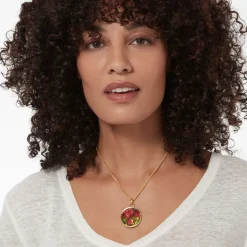 Favrile Tulip Enamel Pendant Necklace