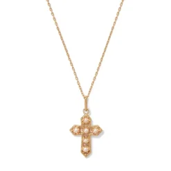 Filipino Pearl Cross Pendant Necklace