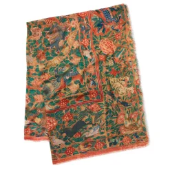 Flora And Fauna Oversize Cashmere-Blend Shawl