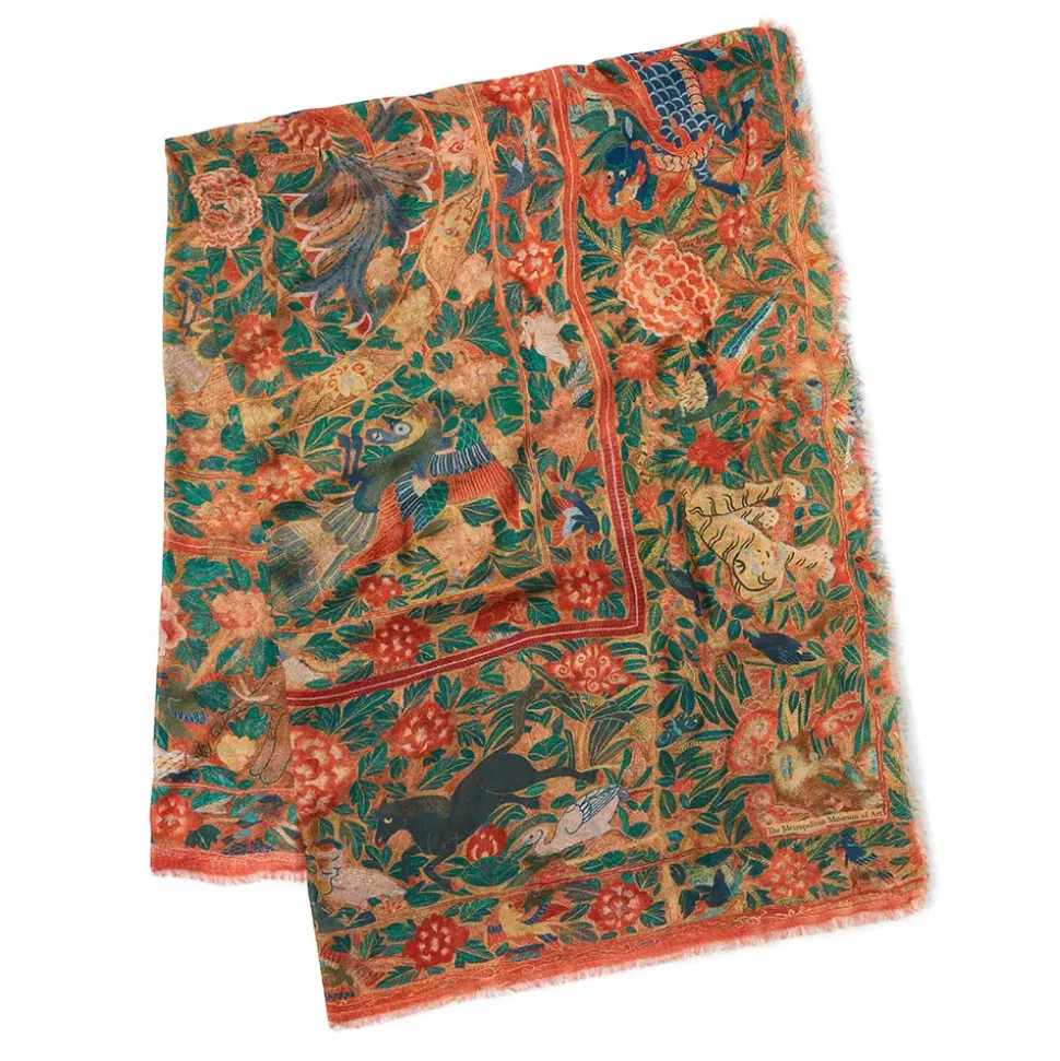 Flora And Fauna Oversize Cashmere-Blend Shawl