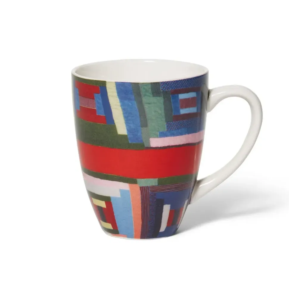 Gee'S Bend Pettway Quilt Design Covered Mug With Tea Infuser