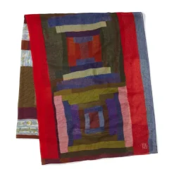 Gee'S Bend Pettway Quilt Design Oblong Silk Scarf
