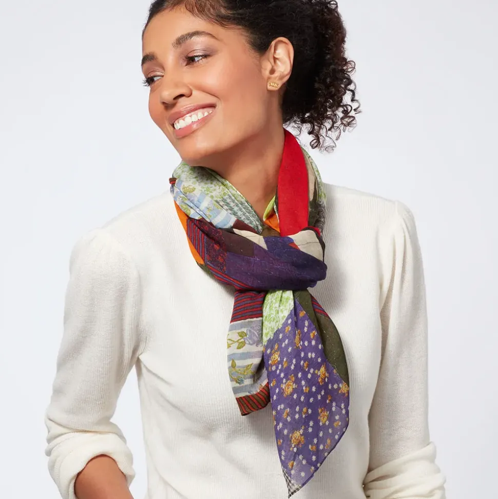Gee'S Bend Pettway Quilt Design Oblong Silk Scarf