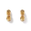 Golden Disc Huggie Earrings