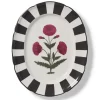 Good Earth Blooming Poppies Oval Platter