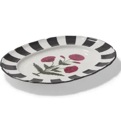 Good Earth Blooming Poppies Oval Platter