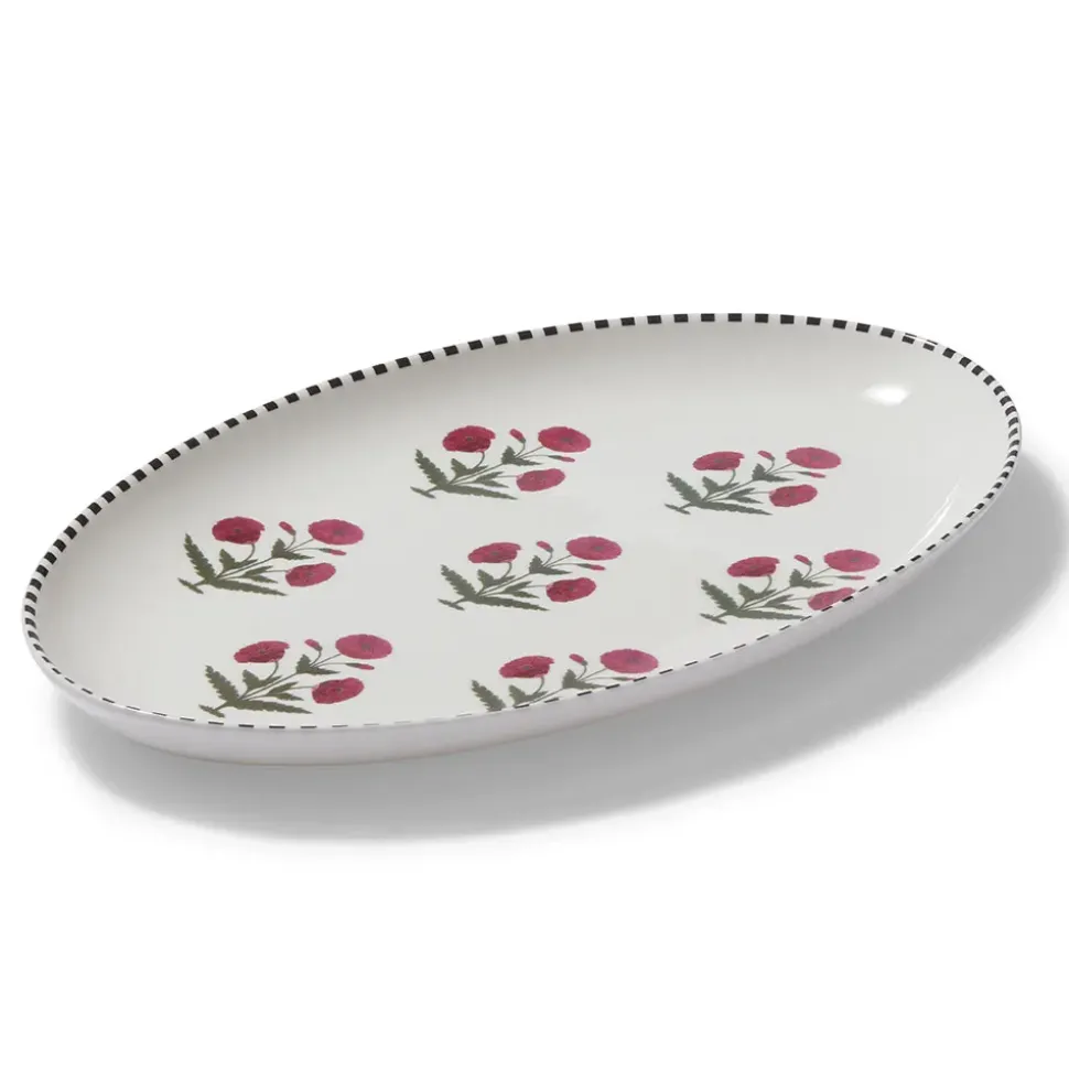 Good Earth Blooming Poppies Serving Dish