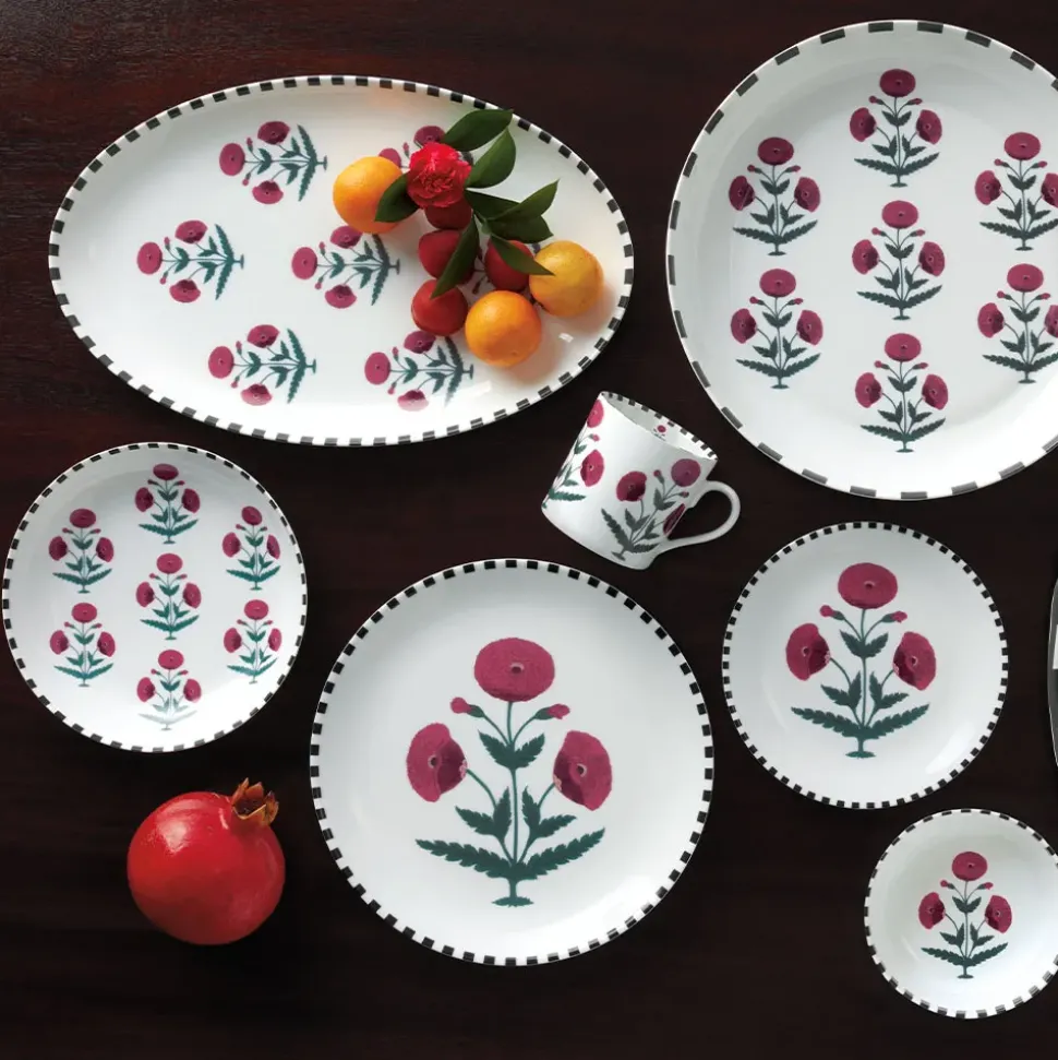 Good Earth Blooming Poppies Serving Dish