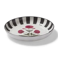 Good Earth Blooming Poppies Bordered Round Serving Dish