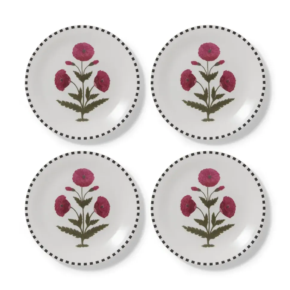 Good Earth Blooming Poppies Salad Plate Set