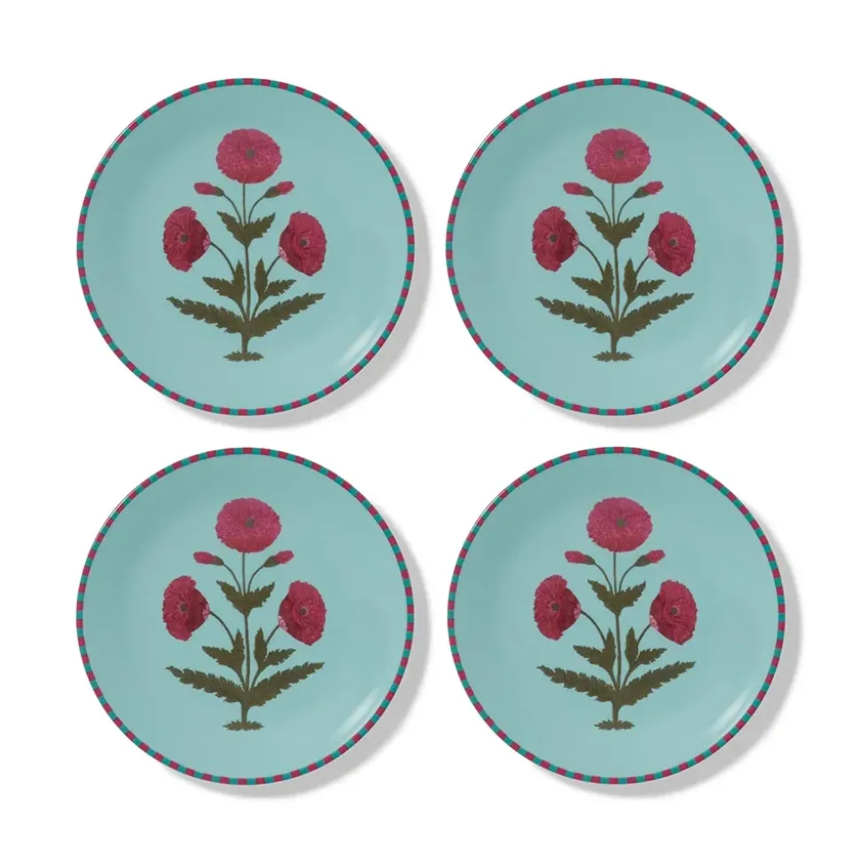 Good Earth Blooming Poppies Salad Plate Set