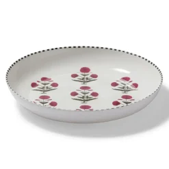 Good Earth Blooming Poppies Round Serving Dish