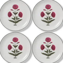 Good Earth Blooming Poppies Dinner Plate Set