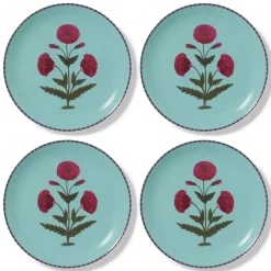 Good Earth Blooming Poppies Dinner Plate Set