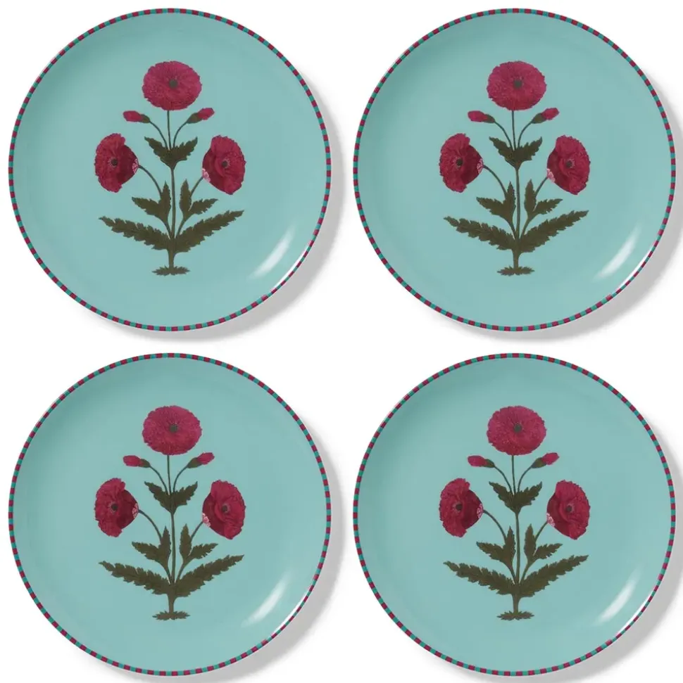 Good Earth Blooming Poppies Dinner Plate Set