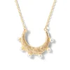 Hammered Crescent Pearl Pendant Necklace