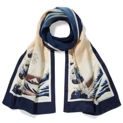 Hokusai Great Wave Oblong Silk Scarf
