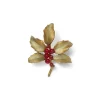 Holly Berry Jade Brooch
