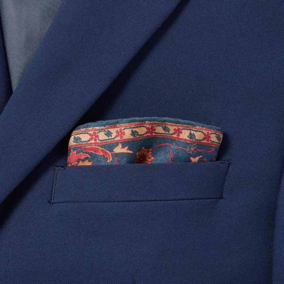 Iranian Vase Carpet Silk Pocket Square