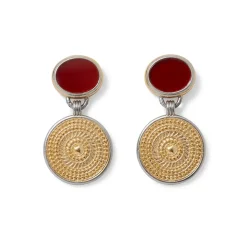 Islamic Medallion Carnelian Drop Earrings