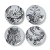 Italian Etched Leaves Side Plate Set
