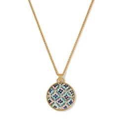 Iznik Cintamani Enamel Pendant Necklace