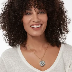 Iznik Cintamani Enamel Pendant Necklace