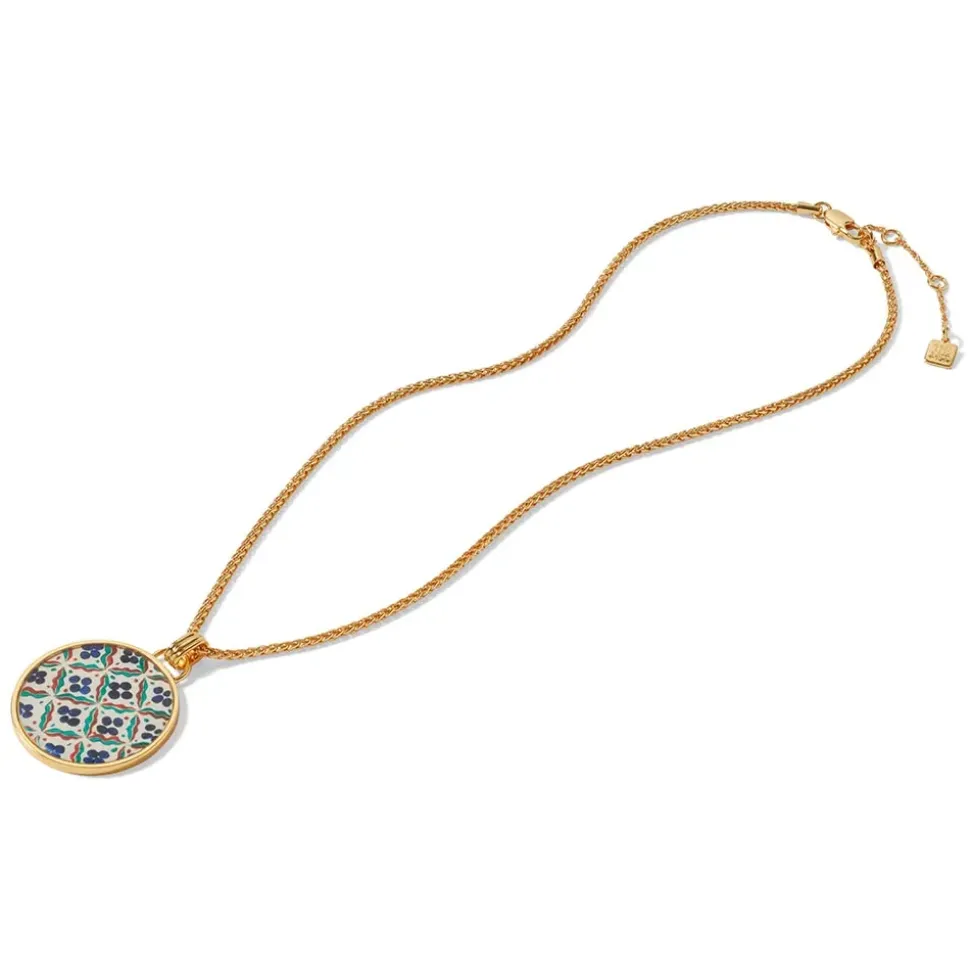 Iznik Cintamani Enamel Pendant Necklace