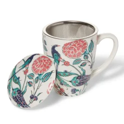 Iznik Garden Covered Mug With Tea Infuser
