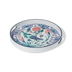 Iznik Garden Round Lacquer Tray