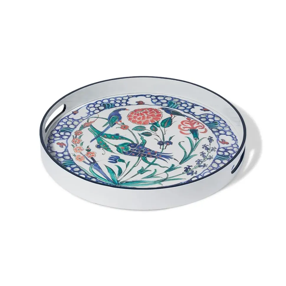 Iznik Garden Round Lacquer Tray