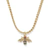 Jeweled Bee Pendant Necklace