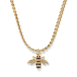 Jeweled Bee Pendant Necklace