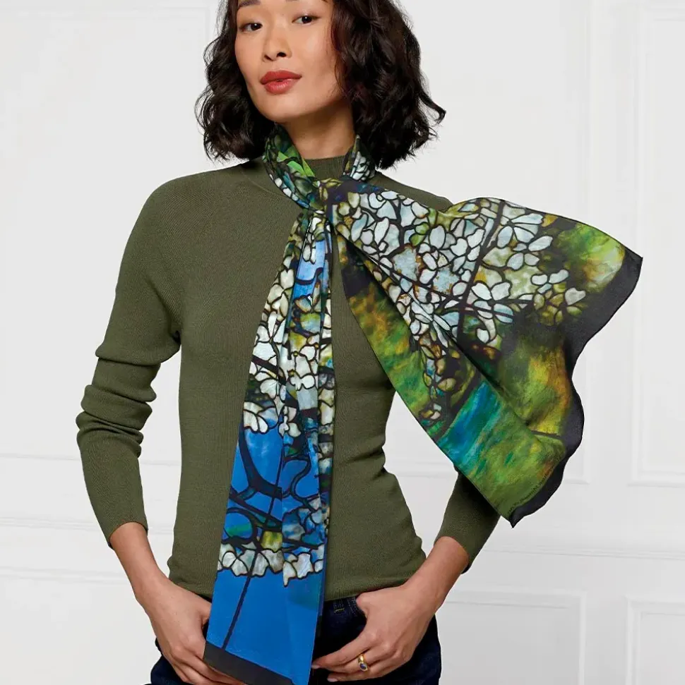 Louis C. Tiffany Dogwood Oblong Silk Scarf