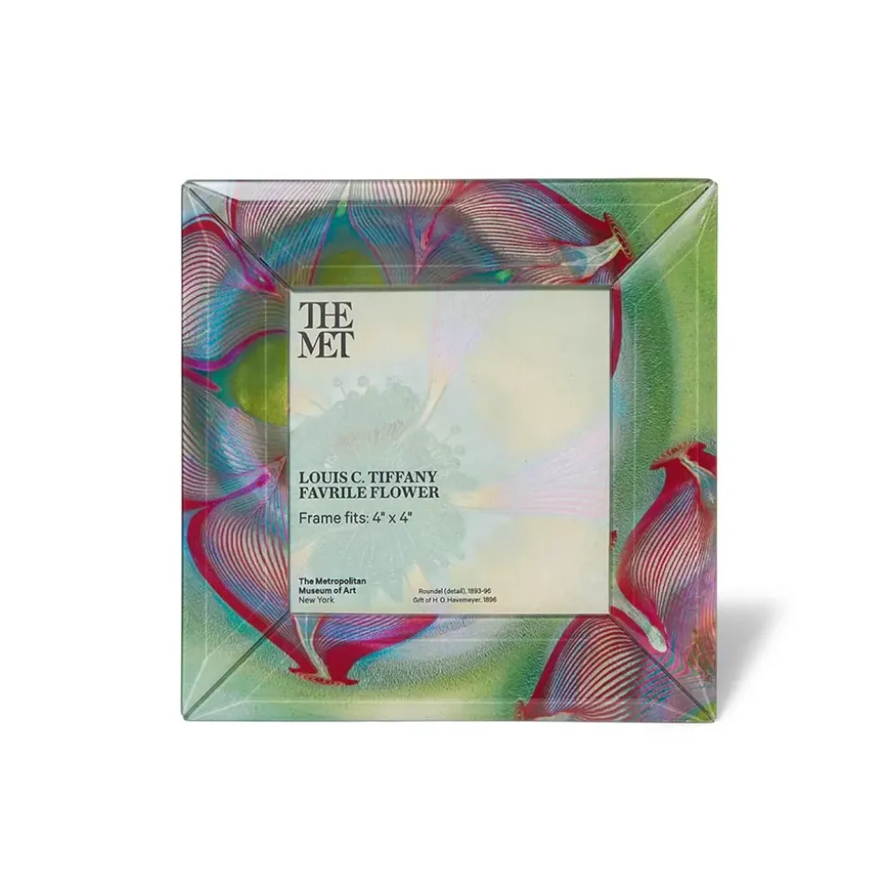 Louis C. Tiffany Favrile Flower Square Glass Frame