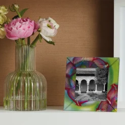 Louis C. Tiffany Favrile Flower Square Glass Frame