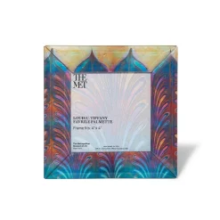 Louis C. Tiffany Favrile Palmette Square Glass Frame
