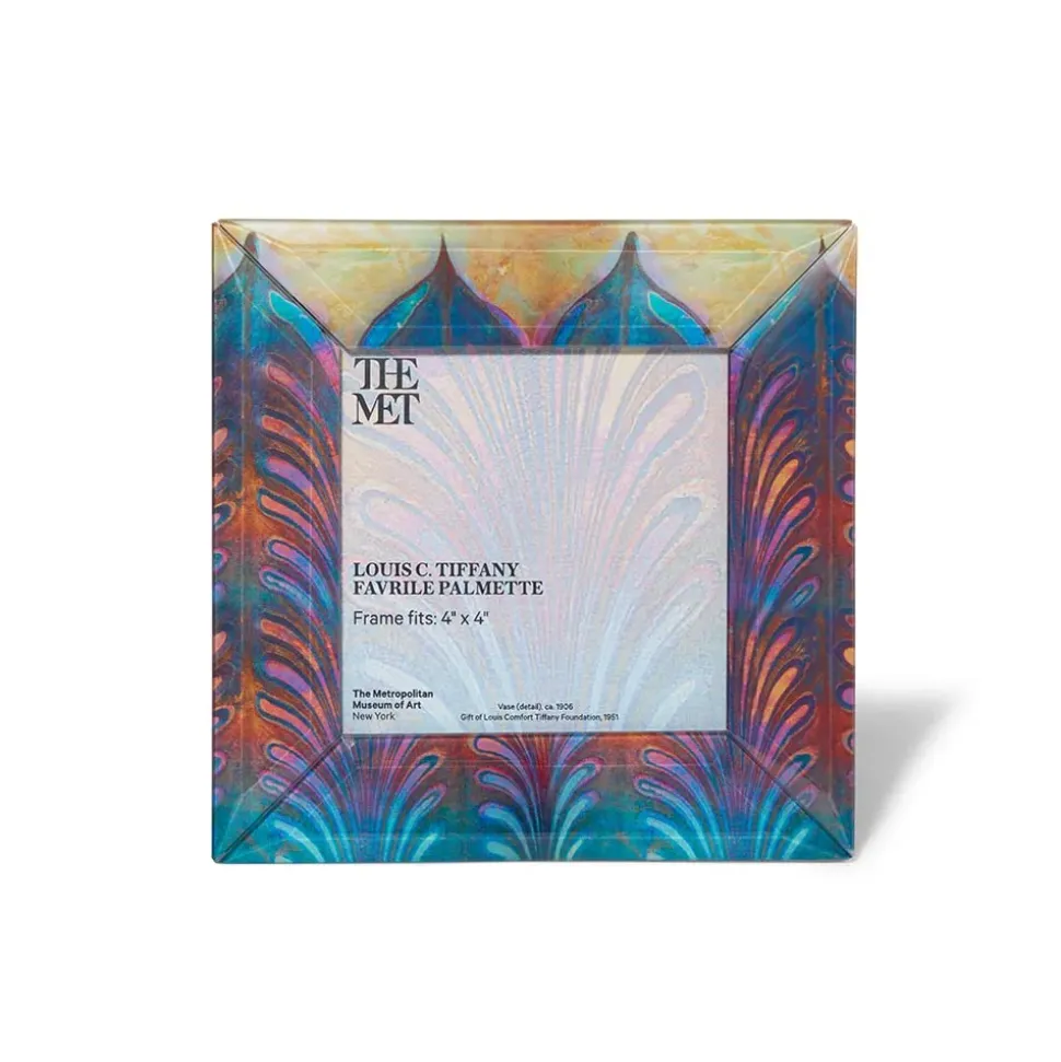 Louis C. Tiffany Favrile Palmette Square Glass Frame