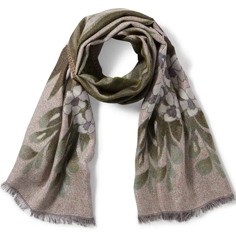 Louis C. Tiffany Gladioli Wool-Blend Shawl