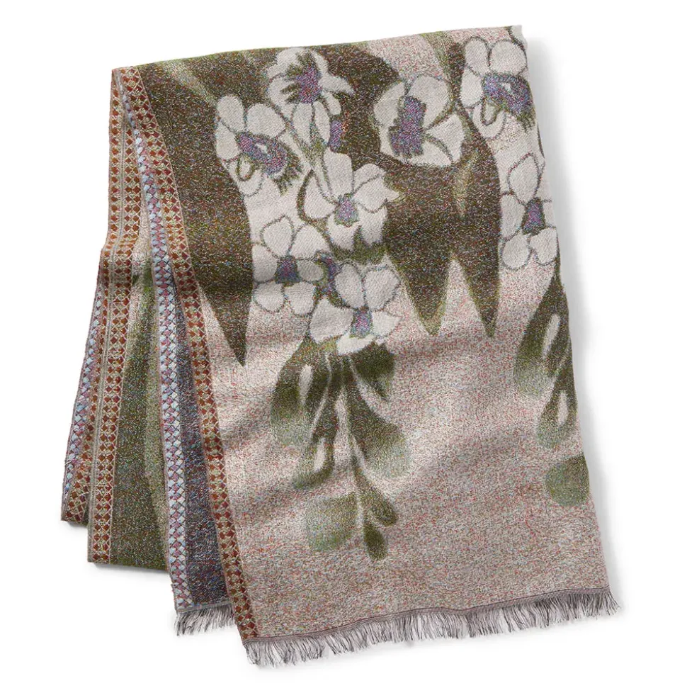 Louis C. Tiffany Gladioli Wool-Blend Shawl