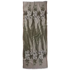 Louis C. Tiffany Gladioli Wool-Blend Shawl